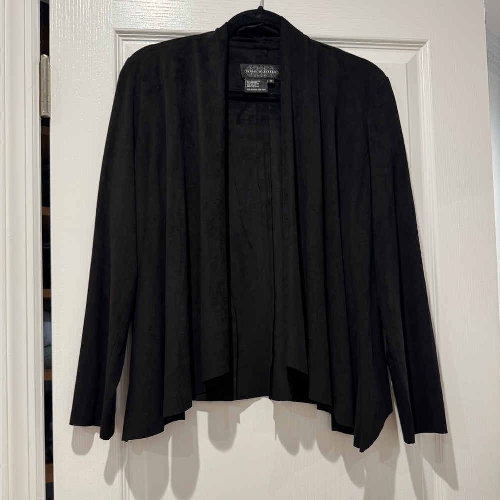 Live a Little Black Cardigan Sweater “Suede”
